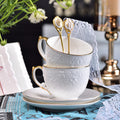 INGRI Floral Embossed Series - Handcrafted Bone China Tea Set with Gift Box - Je t'aime Resolute