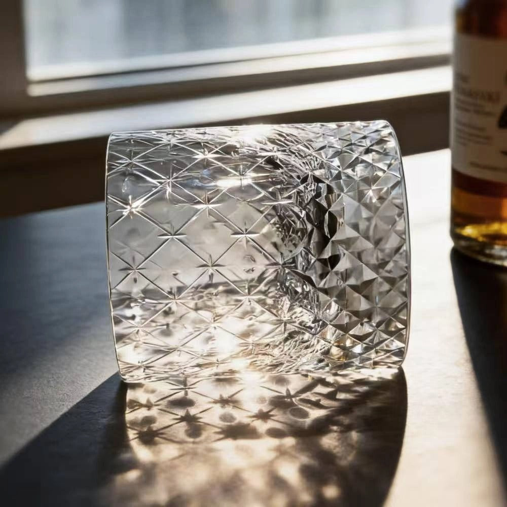 Edo Kiriko Hand-Cut Lattice Crystal Whiskey Glass