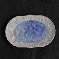 Marine Blue Crystalline Glaze Oval Plate - Je t'aime Resolute
