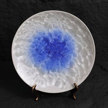 Marine Lapis | Handmade Ceramic Crystalline Glaze Round Dinner Plate