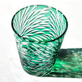 Edo Kiriko Crystal Glass with Green Fireworks Design - Je t'aime Resolute