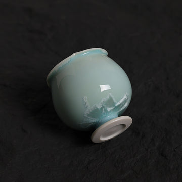 Blue-Green Crystalline Glaze Condiment Dish – 1.97” Handmade Ceramic Sauce Dish - Je t'aime Resolute