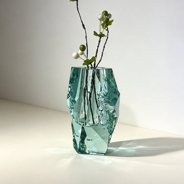 JR Seiran K9 Sculptural Crystal Vase – Green