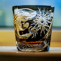 Edo Kiriko Handcrafted Dragon Motif Whisky Glass with Wooden Box - Je t'aime Resolute