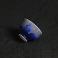 Deep Blue Crystalline Glaze Flower-Edge Tea Cup – 3.1