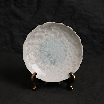 Ice White-Blue Crystalline Glaze Petite Plates - Je t'aime Resolute