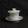 Ice White-Blue Crystalline Glaze Tea Cup & Saucer Set – Handmade Ceramic Teaware - Je t'aime Resolute