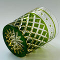 Edo Kiriko Crystal Glass with Green Two-Tone Mesh Pattern - Je t'aime Resolute