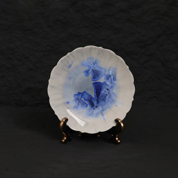 Deep Blue Crystalline Glaze Mini Dessert Plate – 4.2" Handmade Ceramic Plate - Je t'aime Resolute