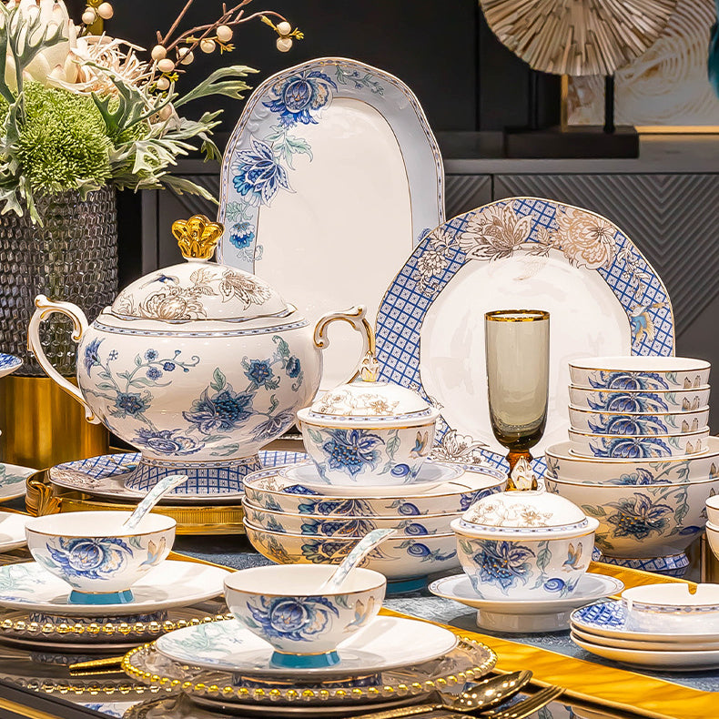 INGRI Golden Garden – Handcrafted Bone China Dinnerware Set - Je t'aime Resolute