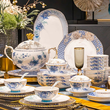 INGRI Golden Garden – Handcrafted Bone China Dinnerware Set - Je t'aime Resolute