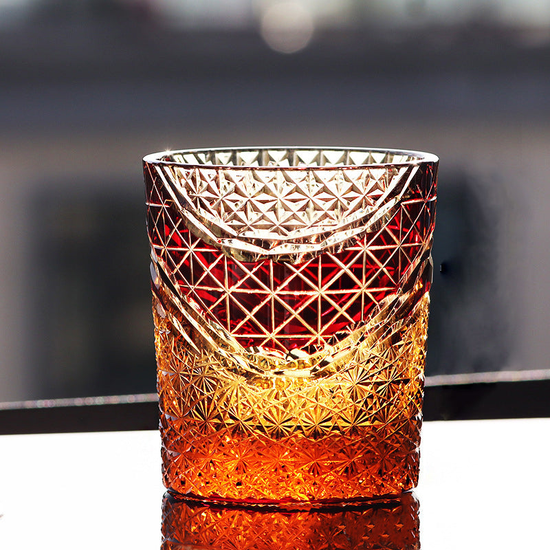 Edo Kiriko Handcrafted Landscape Whiskey Glass - Je t'aime Resolute