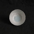 Ice White-Blue Crystalline Glaze Lotus Edge Tea Cup – 3” Handmade Ceramic Teaware - Je t'aime Resolute