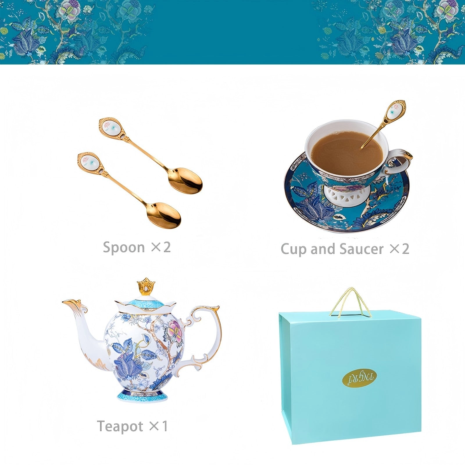 INGRI Jadeite - Handcrafted Bone China Tea Set - Je t'aime Resolute