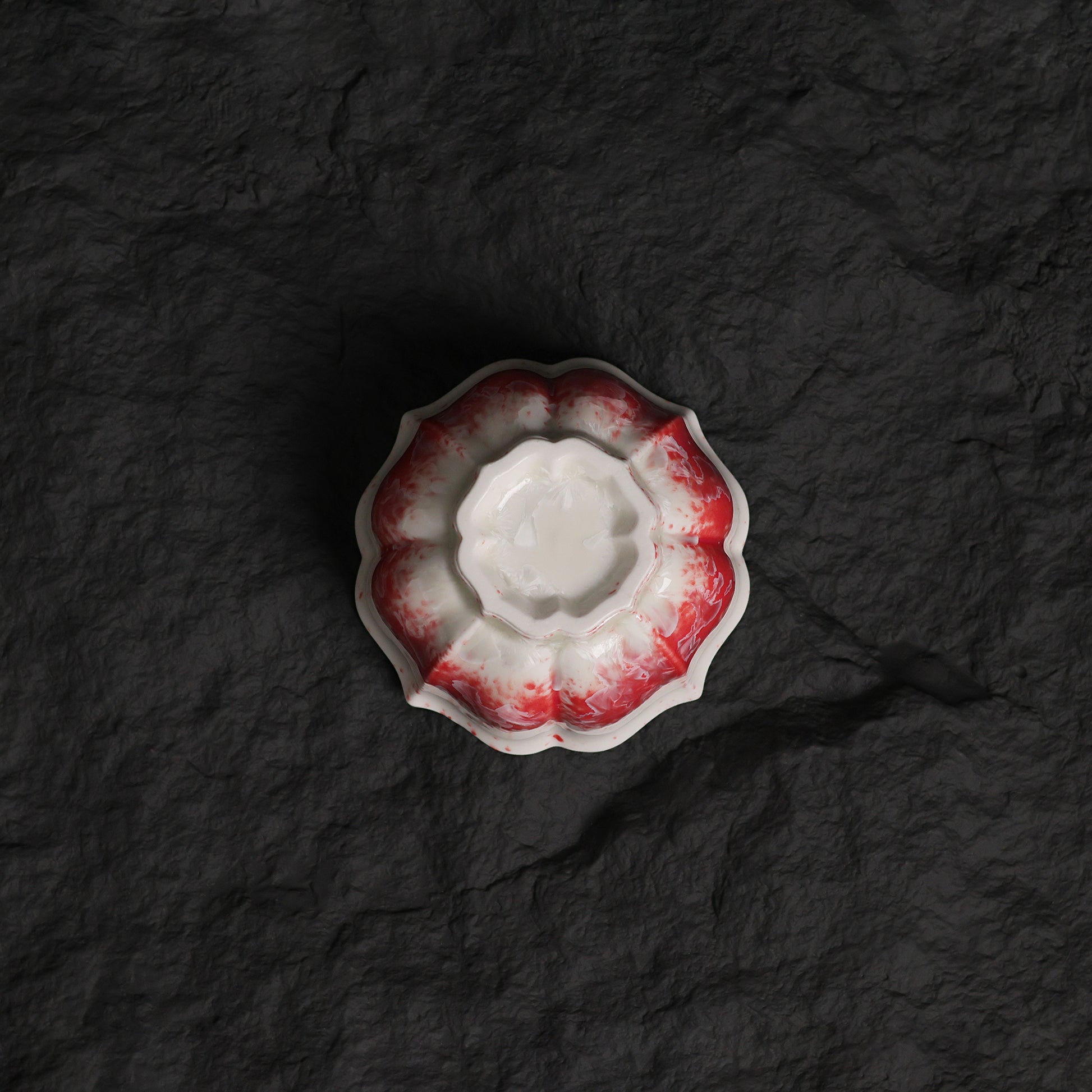 White&Red Crystalline Glaze Handmade Tea Cup – 3.3" Small Ceramic Cup - Je t'aime Resolute