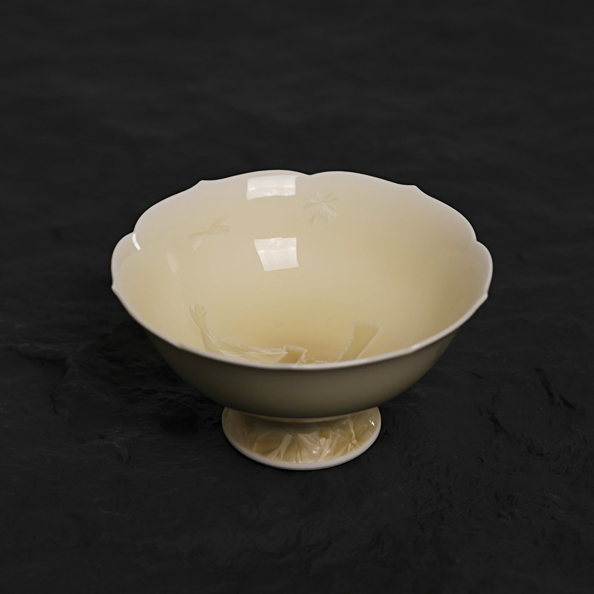 Light Yellow Crystalline Glaze Lotus-Inspired Tea Cup – 3.2” Handmade Ceramic Cup - Je t'aime Resolute