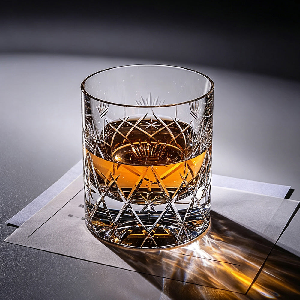Edo Kiriko Hand-Cut Kanmuri Crystal Whiskey Glass
