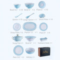 INGRI Ocean Blue - Handcrafted Bone China Dinnerware Set - Je t'aime Resolute