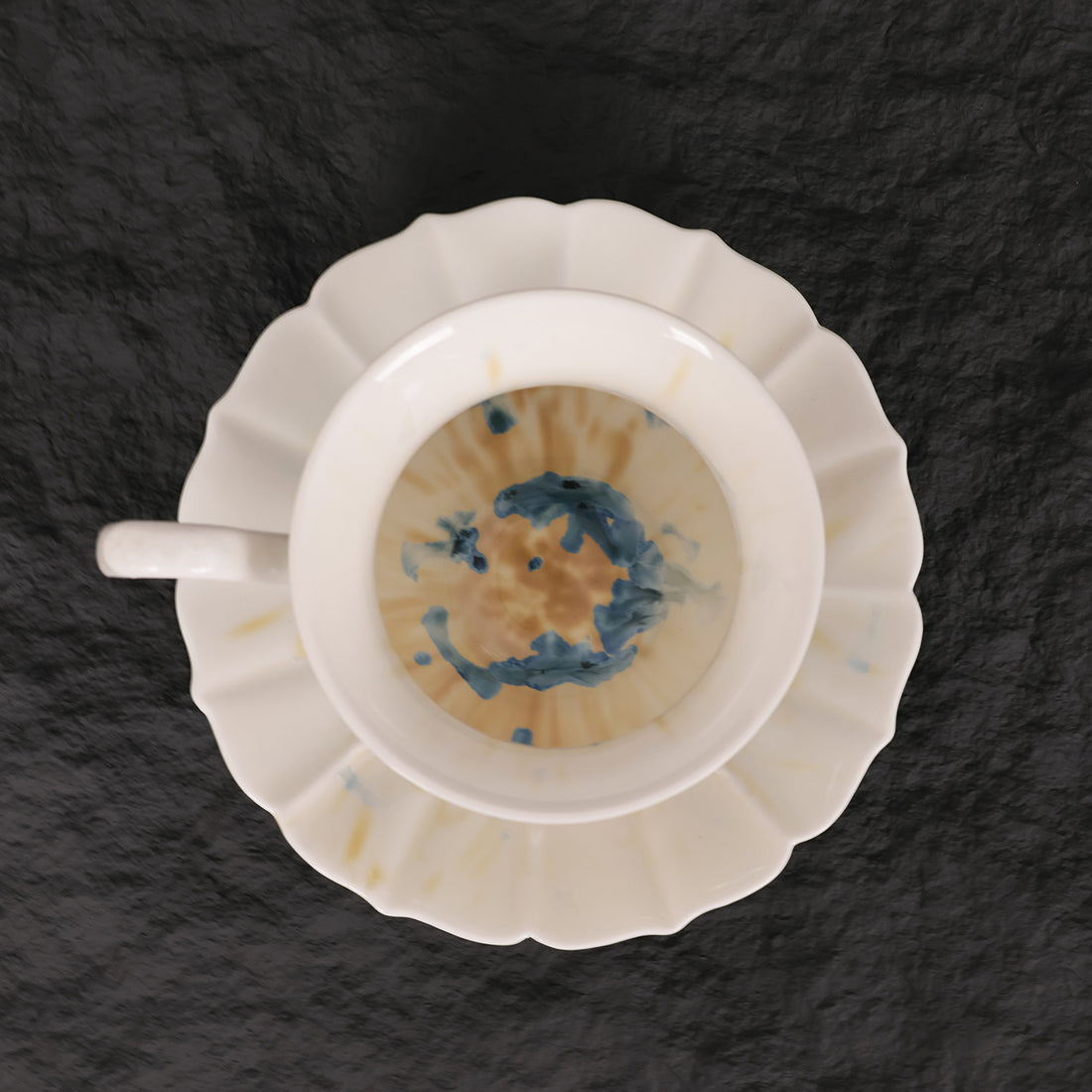Handmade Crystalline Glaze Ceramic Coffee Cup & Saucer for Afternoon Tea