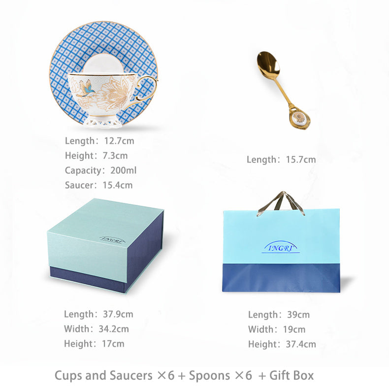 INGRI Golden Garden – Handcrafted Bone China Tea Set - Je t'aime Resolute