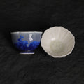 Deep Blue Crystalline Glaze Flower-Edge Tea Cup – 3.1