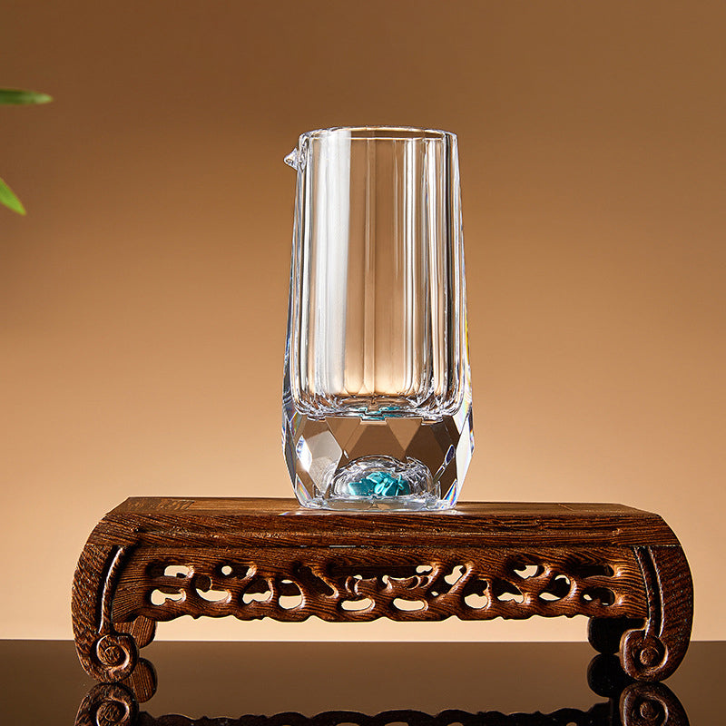 JR Handcrafted Turquoise Crystal Glass Shot Cup - Je t'aime Resolute