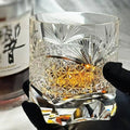 Edo Kiriko Handcrafted Takeha & Chrysanthemum Whiskey Glass