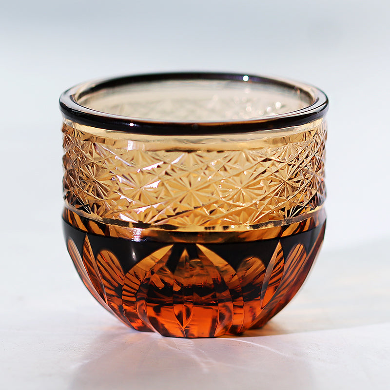 Edo Kiriko Crystal Glass Black Sake Cup - Je t'aime Resolute