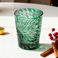 Edo Kiriko Handcrafted Green Starburst Crystal Glass - Je t'aime Resolute