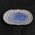 Marine Blue Crystalline Glaze Oval Plate - Je t'aime Resolute