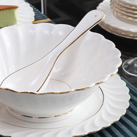 INGRI Pure White - Handcrafted Bone China Dinnerware Set (Individual Piece) - Je t'aime Resolute