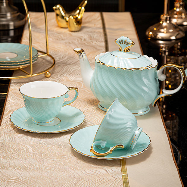 INGRI Ocean Blue - Handcrafted Bone China Tea Set - Je t'aime Resolute