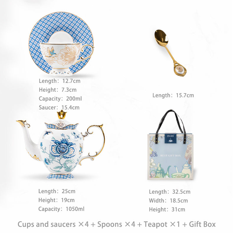 INGRI Golden Garden – Handcrafted Bone China Tea Set - Je t'aime Resolute