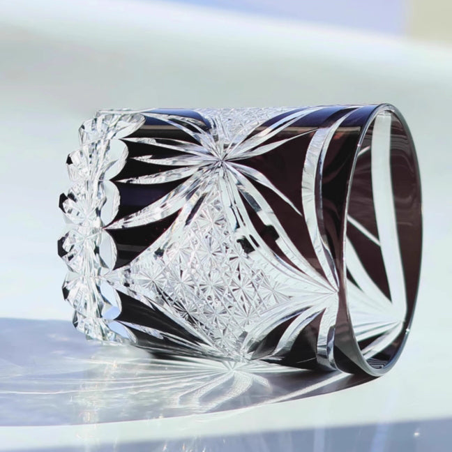 Edo Kiriko Handcrafted Butterfly Motif Whiskey Glass