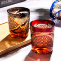 Edo Kiriko Crane Feather Whiskey Glass