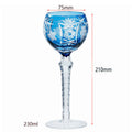 Edo Kiriko Handcrafted Floral Crystal Stemmed Wine Glass