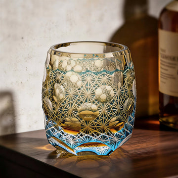 Edo Kiriko Prosperity Prism Hand-Cut Crystal Whiskey Glass
