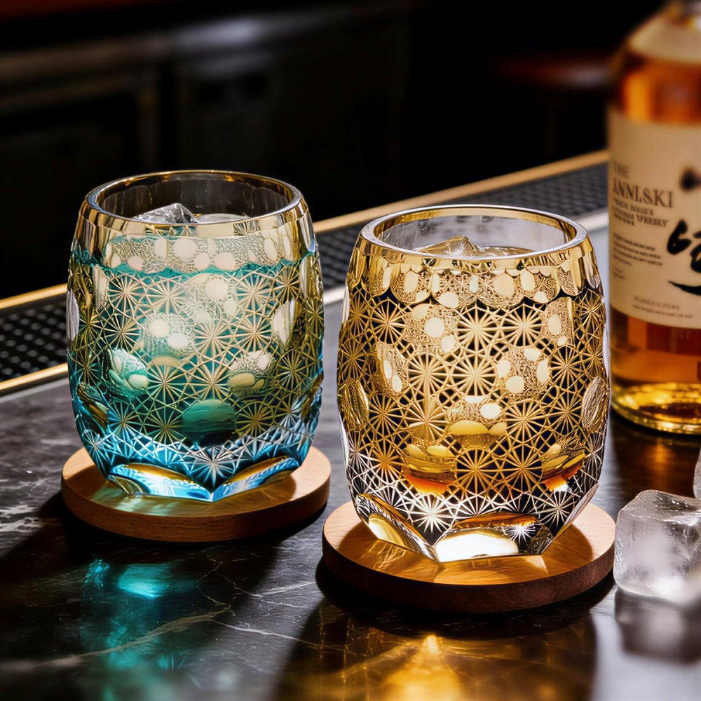 Edo Kiriko Prosperity Prism Hand-Cut Crystal Whiskey Glass