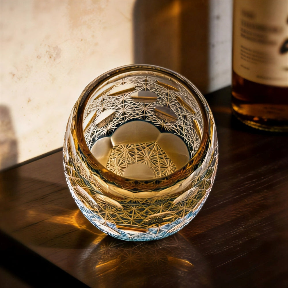 Edo Kiriko Prosperity Prism Hand-Cut Crystal Whiskey Glass