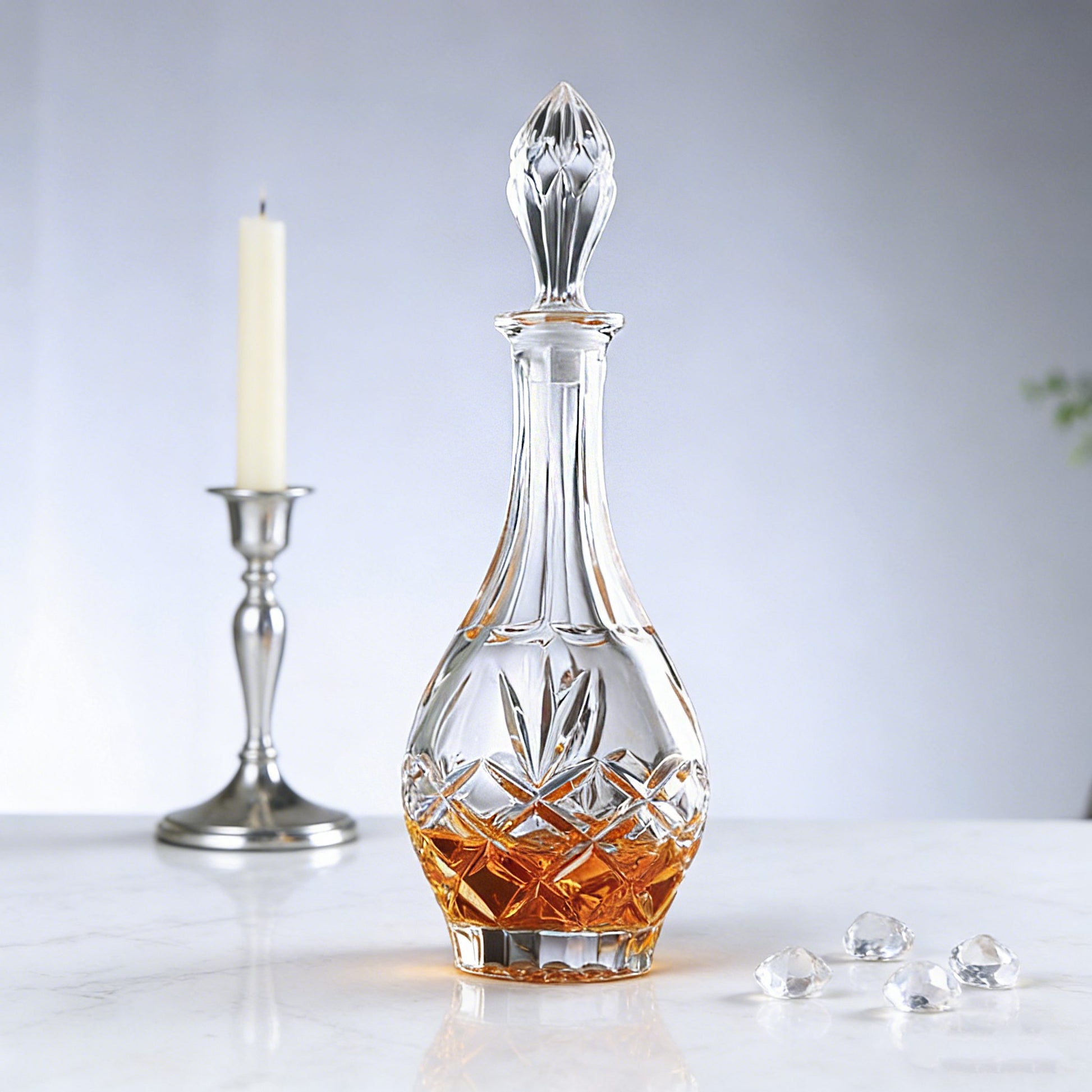JR Carved Crystal Whiskey Bottle Collection
