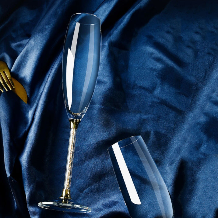 JR Crystal-Embellished Champagne Flute - Gold