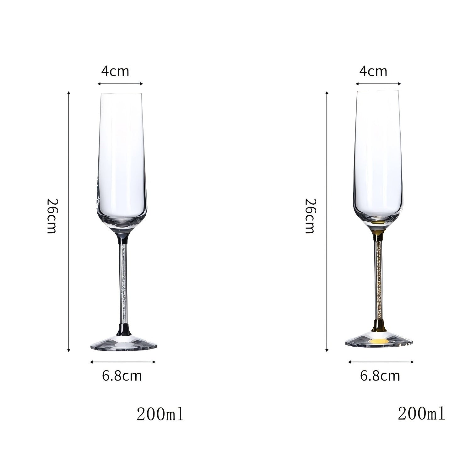 JR Crystal-Embellished Champagne Flute - Gold