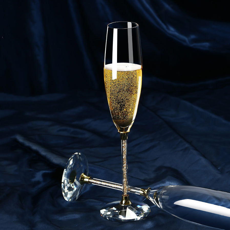 JR Crystal-Embellished Champagne Flute - Gold