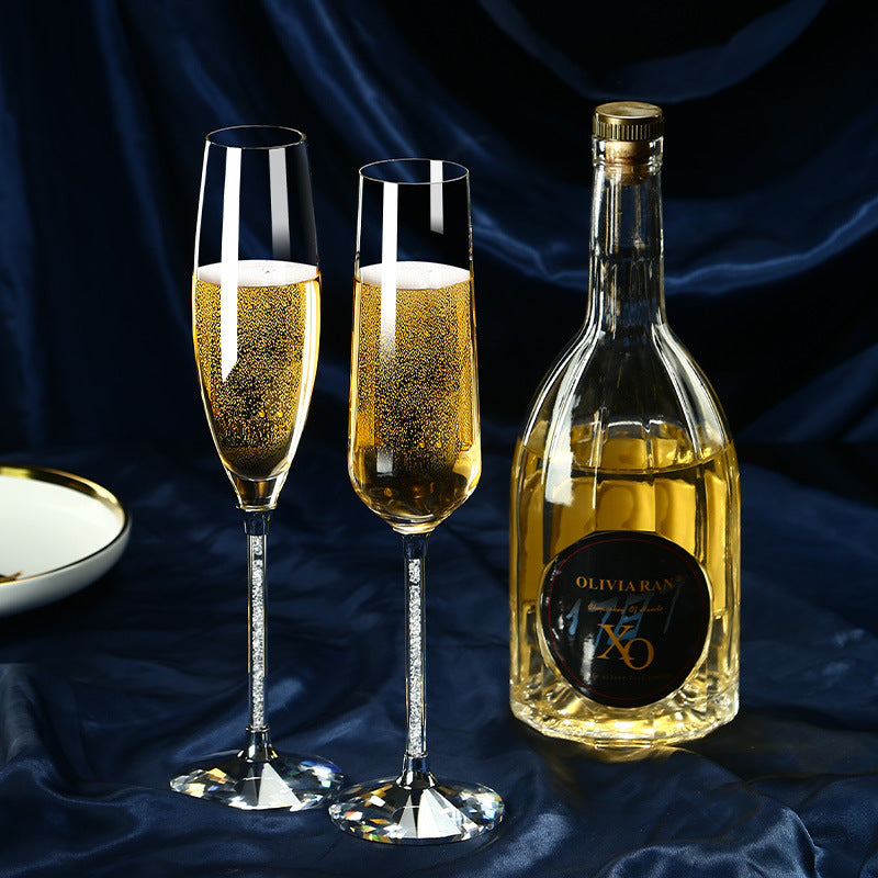 JR Crystal-Embellished Champagne Flute - Gold