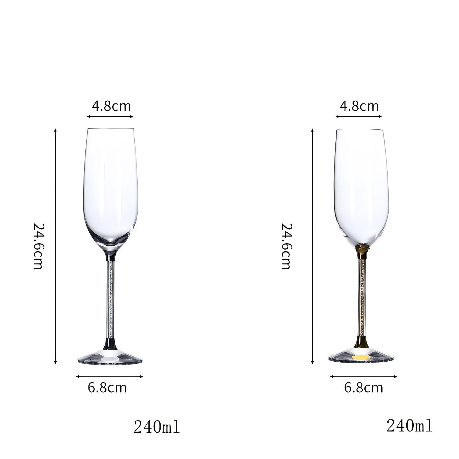 JR Crystal-Embellished Champagne Flute - Gold