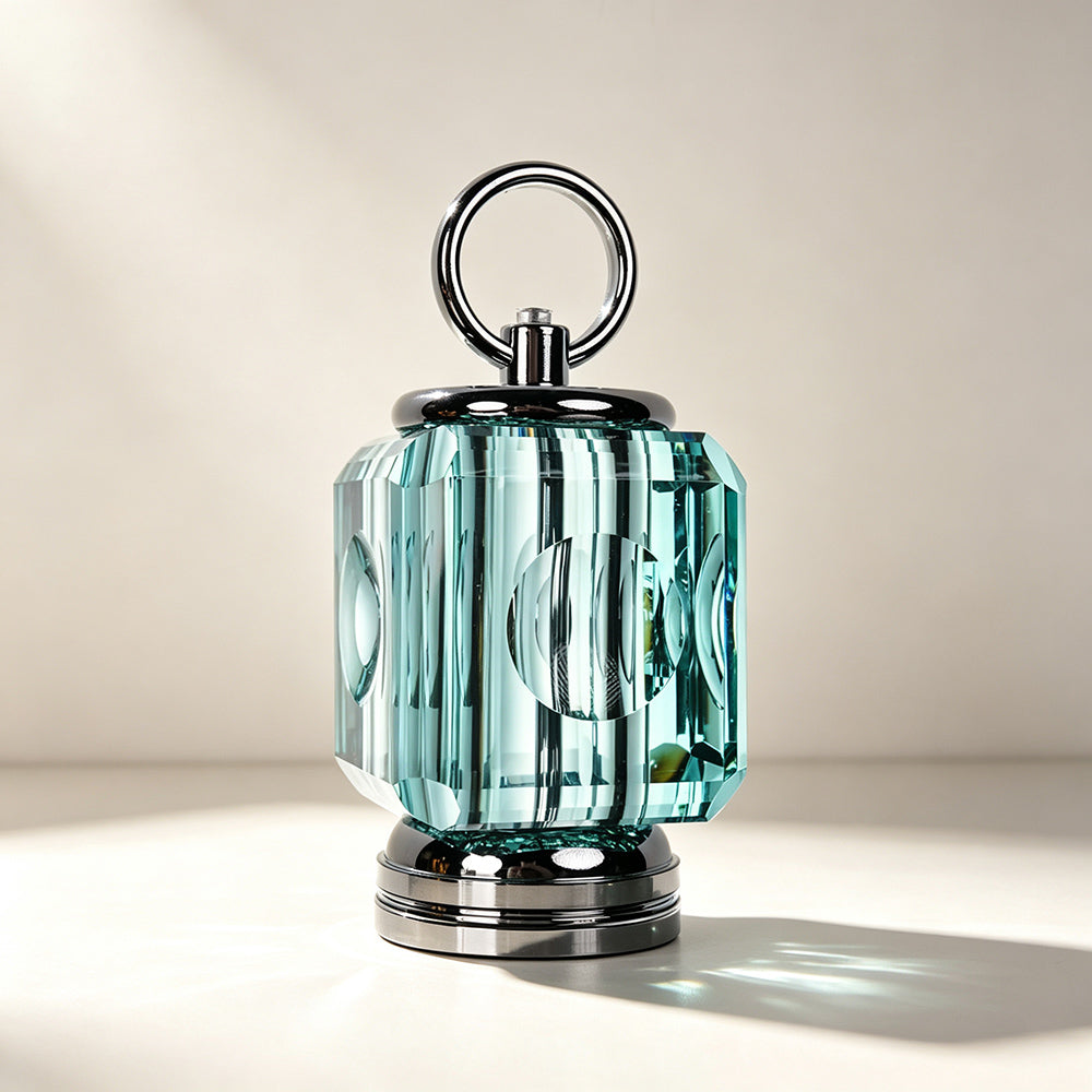 JR Crystal Rechargeable Accent Table Lamp – Emerald Green