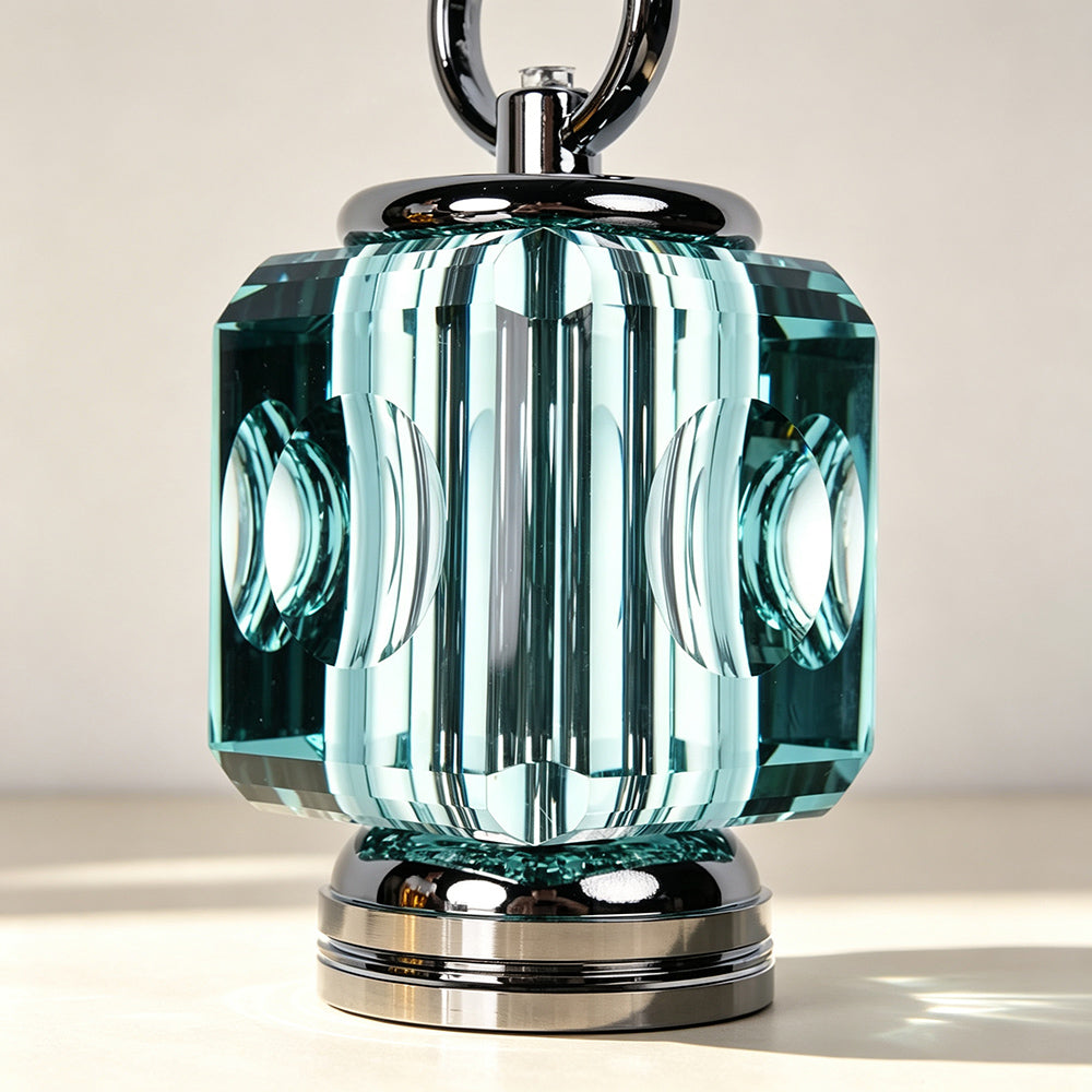 JR Crystal Rechargeable Accent Table Lamp – Emerald Green