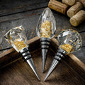 JR Diamond-Cut Crystal Wine Stopper with Gold Flakes