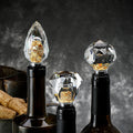 JR Diamond-Cut Crystal Wine Stopper with Gold Flakes