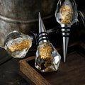 JR Diamond-Cut Crystal Wine Stopper with Gold Flakes